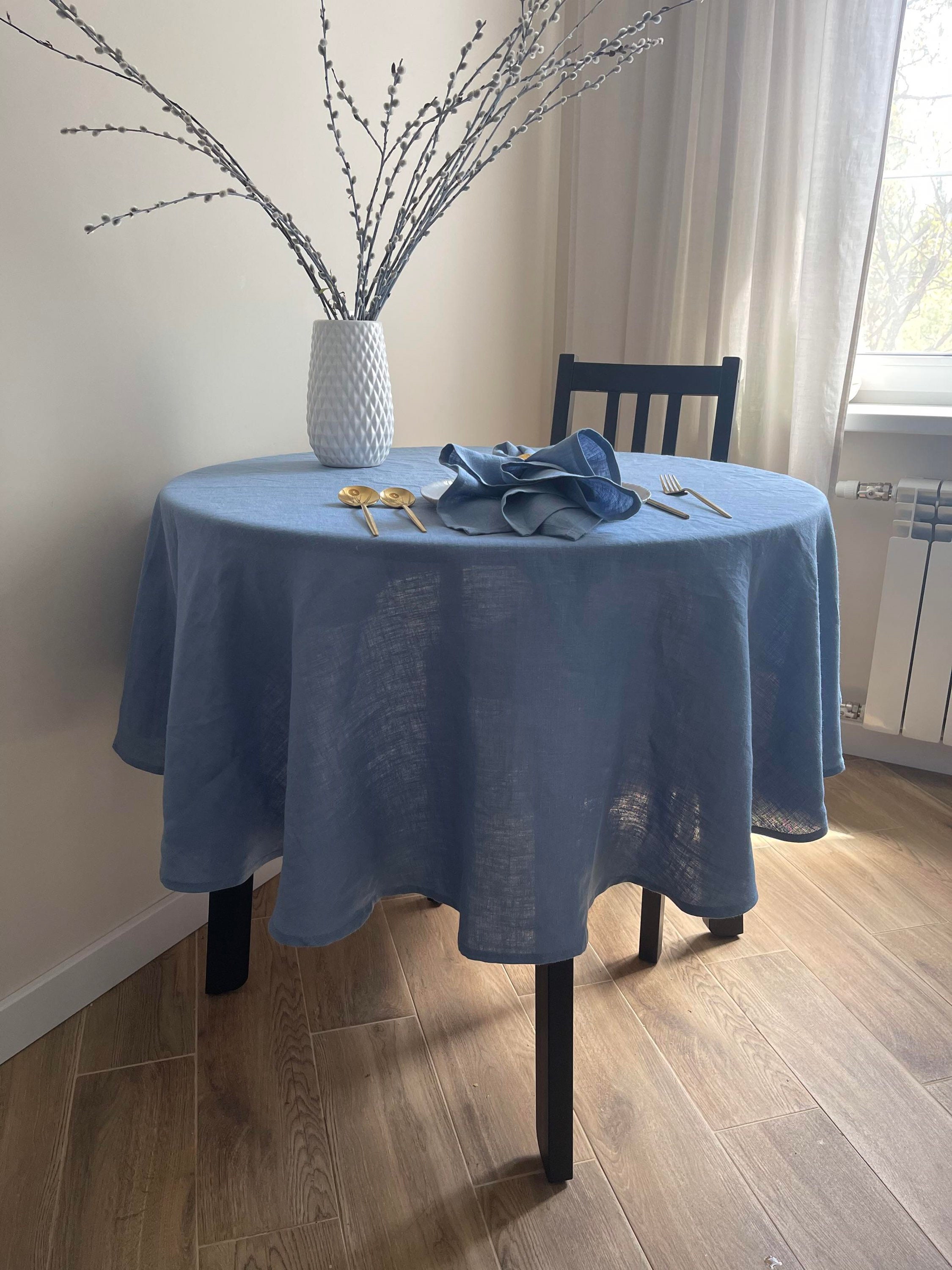 Linen TableclothRound Linen TableclothNatural Dinnig TableclothWedding TableclothDecorations Linen Tablecloth LinenWedding