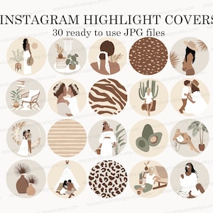 Woman Social Media Covers | Minimal Woman Highlight Icons | Boho Instagram | Mother & Family Instagram Icons | Fashion Woman Earthy Neutral