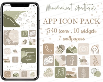 Aesthetic iOS App icons, iPhone App icons, Minimalist App covers, Line art icons, Home Screen, Phone wallpapers widgets, Hand drawn ios 17