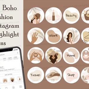 Instagram Highlight Covers Boho, Lifestyle instagram Highlight Covers, Beauty Aeshtetic Instagram highlight icons, Woman IG Story icons