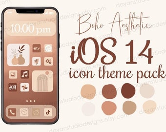 iOS App Icons Aesthetics, Boho Iphone App icons, Minimalist iOS Shortcut Covers, Phone Widgets & Wallpapers, Bohemian Illustrations Abstract