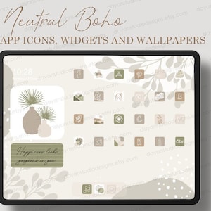 Natural iPad App Icons, iPad Wallpaper, Aesthetic iPad Icons, Boho iPad Widgets, iPad Icons And Wallpaper, iPad Desktop Icons, iOS 18 Icons