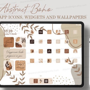Classic iPad Desktop Icons, Beige Brown Cream iPad App Icons, Boho iPad Icon Pack, Warm Neutral iPad Desktop Icons, iPad Wallpapers Widgets
