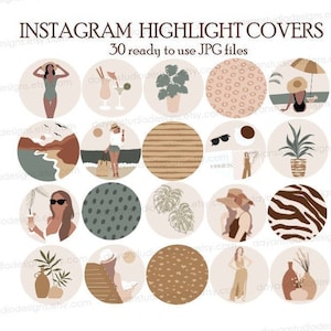 Summer Boho Instagram Highlight Covers , Summer Boho Highlights , Bohemian Instagram Highlights , Holiday Instagram Story Highlight Icons
