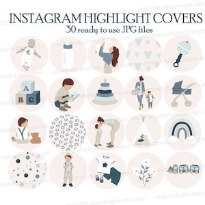 Motherhood Instagram Templates, Highlight Icons, Mom Life Instagram Highlights, Baby Instagram Story Covers, Mama Blogger Icons , Baby Boy