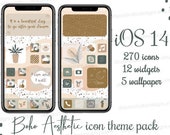Boho iOS App Icons pack, iOS 18 Icons Aesthetic, iPhone Icons Minimalist, App Covers, Bohemian Home Screen , Phone Wallpapers & Widgets