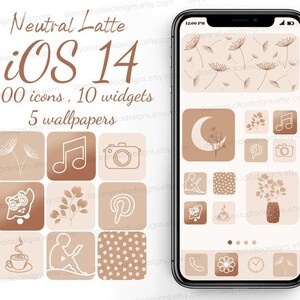 IOS App Icons Aesthetic, iOS 18 Icons iPhone, Latte icon theme Pack, ios Home Screen Icons, Neutral Widgets & Wallpapers, Boho coffee lover
