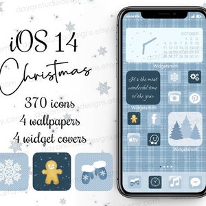 Christmas App Icons, Winter iOS 18 Icons, Christmas iOS iPhone App Icons, Phone App Covers, Widgets & Wallpapers, Snow Home screen, Android