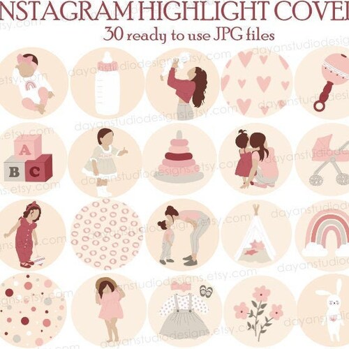 40 Motherhood Instagram Highlight Covers Mom Life Instagram - Etsy