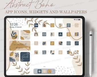 Classic iPad Icons, Aesthetic iPad App Icons, Boho iPad Desktop Icon Pack, Boho iOS Icons, iPad Wallpapers Widgets , Summer App covers