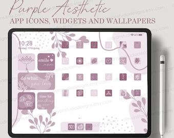 iPad app icons Pink, Purple iPad Desktop Icons, iPad Wallpapers & Widgets, Aesthetic iOS 18 Icon Pack, Neutral iPad Desktop Icons iOS 14