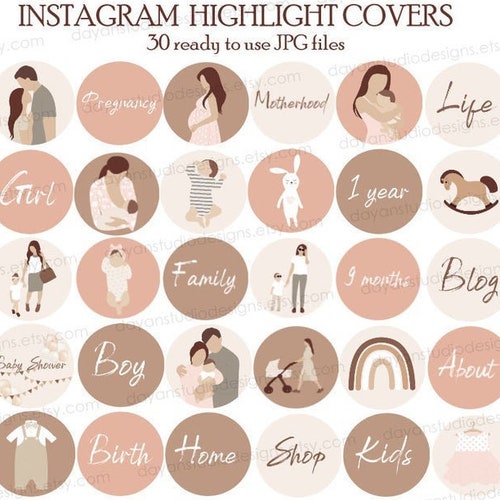 40 Motherhood Instagram Highlight Covers Mom Life Instagram - Etsy