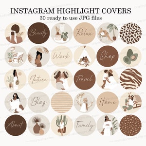 Woman Social Media Covers Minimal Woman Highlight Icons Boho Instagram ...