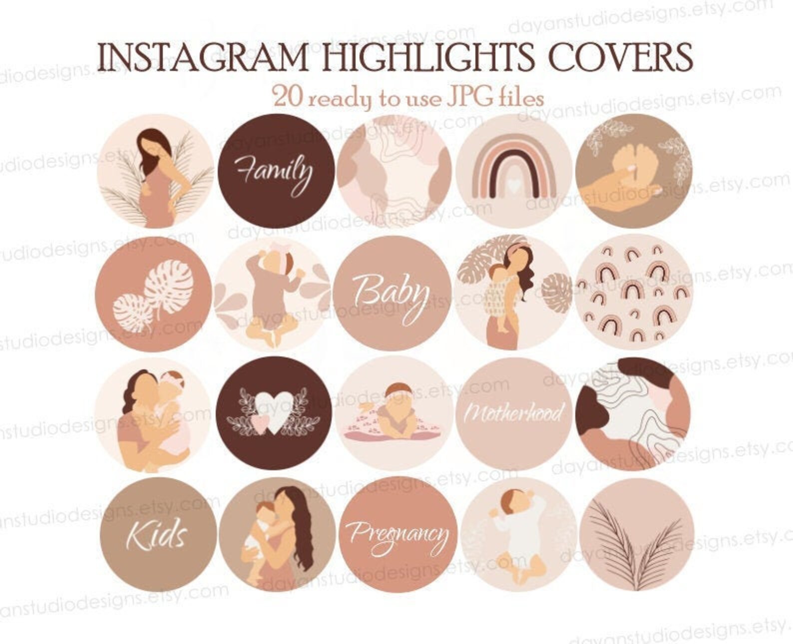 Motherhood Instagram Templates Highlight Icons Mom Life | Etsy