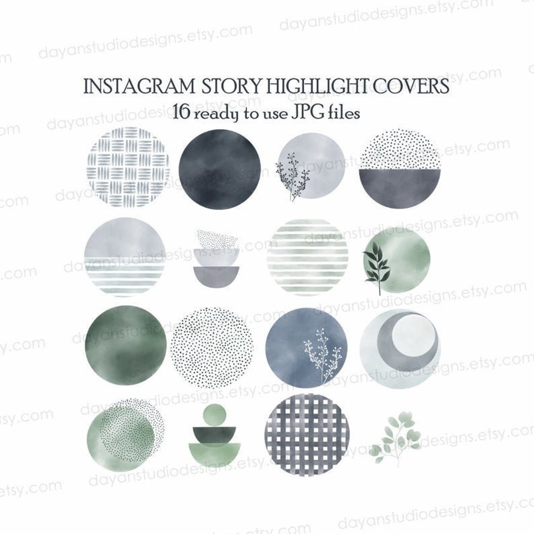 Boho Instagram Highlight Covers, Blue ,green Covers, Abstract Instagram ...