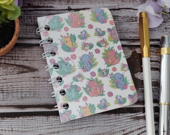 Gen 1 Poke Sparkly Mini Sketchbook - Coil bound - 3x4 inches - Blank Paper