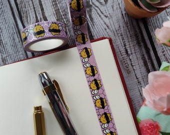 Lilac Love Bee Washi Tape for Journals or Planners