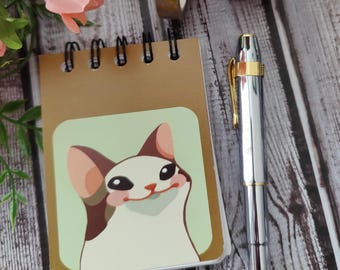 Pop-Cat Mini Sketchbook - Coil bound - 3x4 inches - Blank Paper