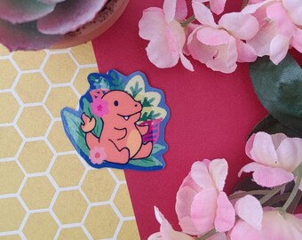 Poke Gen 1 Starter Garden Sticker - Charm - Glossy Sticker - 1.5 Inches