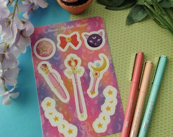 Moon Prism Magic Sticker Sheet - 8 Stickers