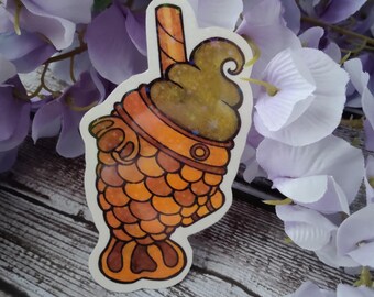 Sparkle Strawberry Tayaki Ice-cream Sticker
