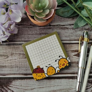 Happy Bees Handmade Notepads -Mixed Paper - 3x3 Inches