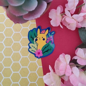 Poke Gen 1 Starter Garden Sticker - Pika - Glossy Sticker - 1.5 Inches