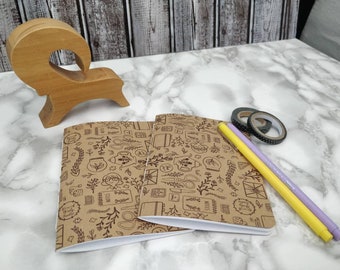 Decorative Cover Monthly Dot Grid/Square Grid Bullet Journal - 4 x 5.5 inches