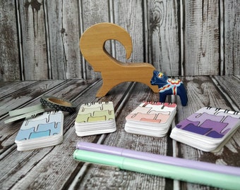 Cute ring bound mini notebooks - Set of 4 - Blank - 1.5x 2.5 Inches