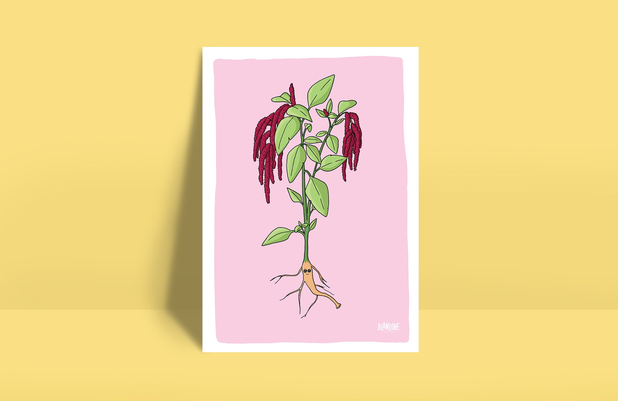 Illustration Amarante/Plante Nature Fleur Affiche Dessin Décoration Impression Tableau Chambre d'enf