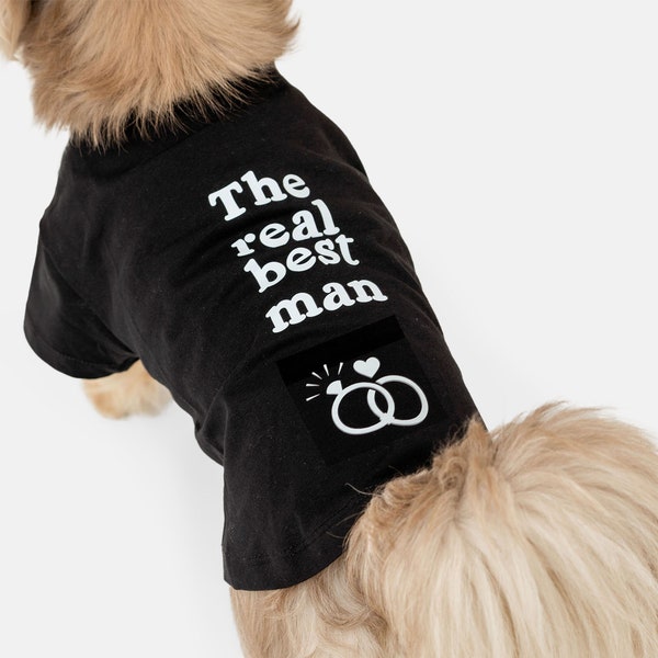 Hotdog The Real Best Man Wedding Dog Tux Graphic T-Shirt