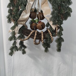 Rustic Christmas Wreath with Bells