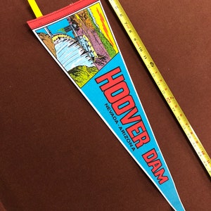Vintage Hoover Dam Pennant de recuerdo