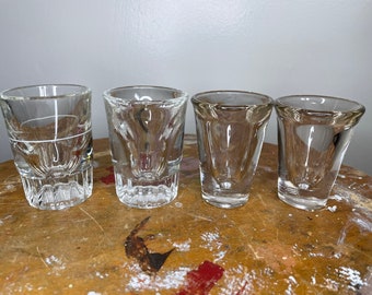 Lot of 4 Various Vintage Shot Glasses