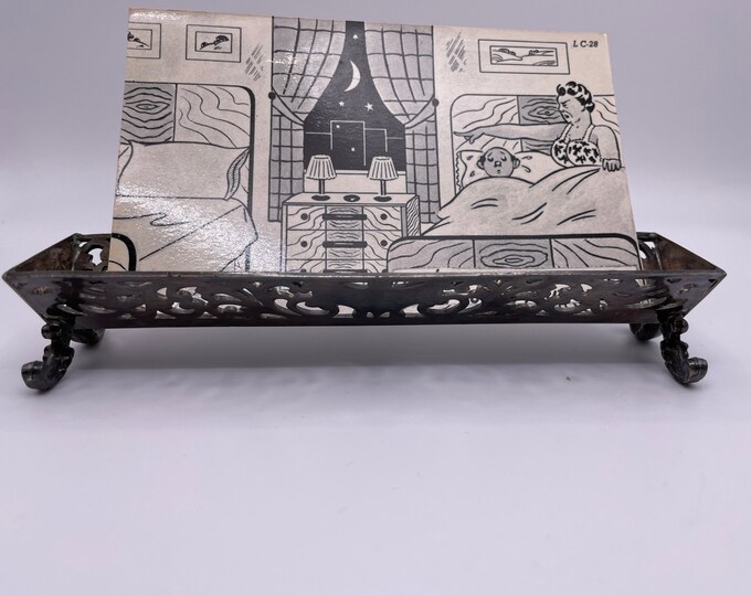 Vintage Silver Ornate Sugar Cube Holder or Repurposed Photo/postcard