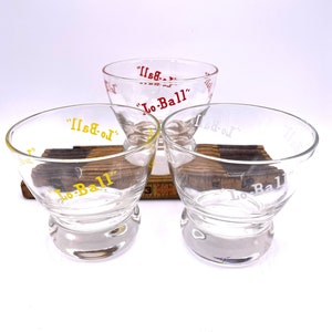 Set of 3 Vintage 1960s Eva Zeisel Lo Ball Glass Barware/Cocktail Glasses/ Mid Century Barware