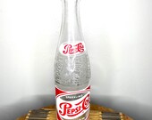 Vintage 1950s Sparkling Pepsi Cola 12 Ounce Embossed Glass Bottle
