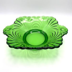 Vintage Cambridge Caprice Emerald Green Glass Jelly Dish