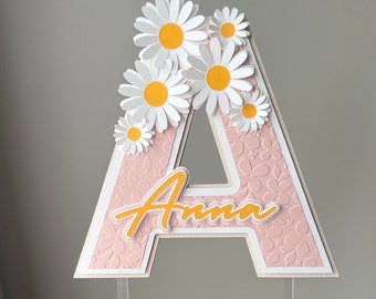 Daisy Birthday Cake Topper, Flower Cake Topper