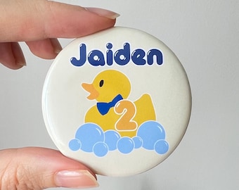 Rubber Duck Birthday Pin, Yellow Ducky Birthday Boy Badge, Rubber Duckie Birthday Outfit, Birthday Decoration, Gift Favors