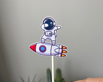 Astronaut Theme Cupcake Toppers, Outer Space Cupcake Toppers, Two the Moon, Space Party Decor, Rocket Ship, Solar System Picks