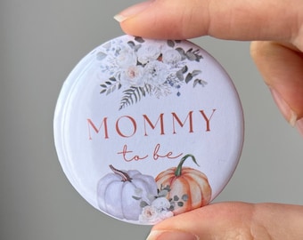 Our Pumpkin Themed Mommy to Be Baby Shower Pin, Little Pumpkin Daddy to be Badge, Our Little Pumpkin on the Way, Baby Shower Gift Favors