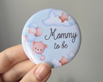 Teddy Bear Baby Shower Pin: Mommy/Daddy To Be Badges Gender Reveal