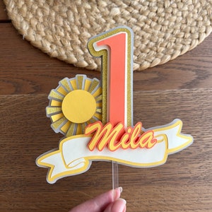 Sunshine Cake Topper - You Are My Sunshine Cake Topper - Boho Sunshine Party Decor - First Birthday Cake Topper - Sun Party Decor