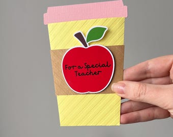 Teacher Coffee Cup Appreciation Gift Card Holder, Teacher Gift Pouch, Gift for Teacher, Holiday Teacher Gift, Back to School