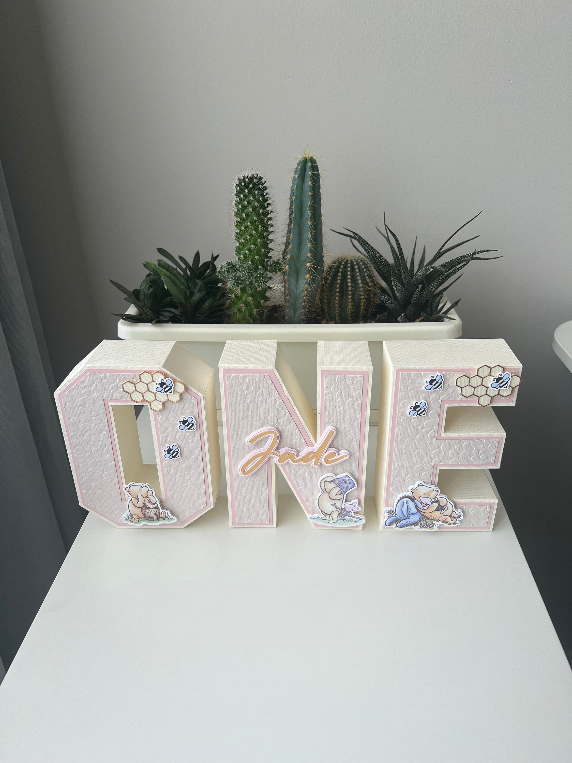 Classic Winnie the Pooh Birthday Number Winnie First Second Birthday 3D Letters Girl Baby Shower Decor Birthday Candy Table