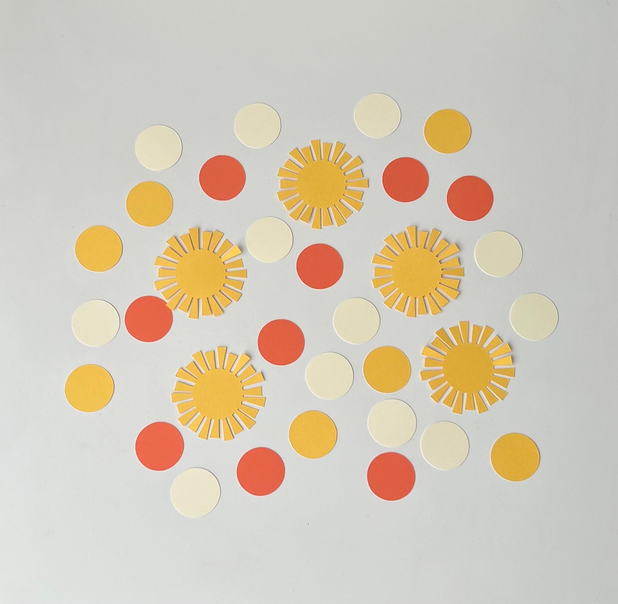 Sunshine Confetti Girl Baby Shower Confetti Yellow Orange Confetti Sun First Birthday Confetti First Trip Around the Sun