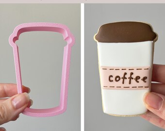 Coffee Cup Cookie Cutter, Paper Coffee Drink Cookie 3D Printed Cutters, Fondant Cutters, Polymer Clay Cutters