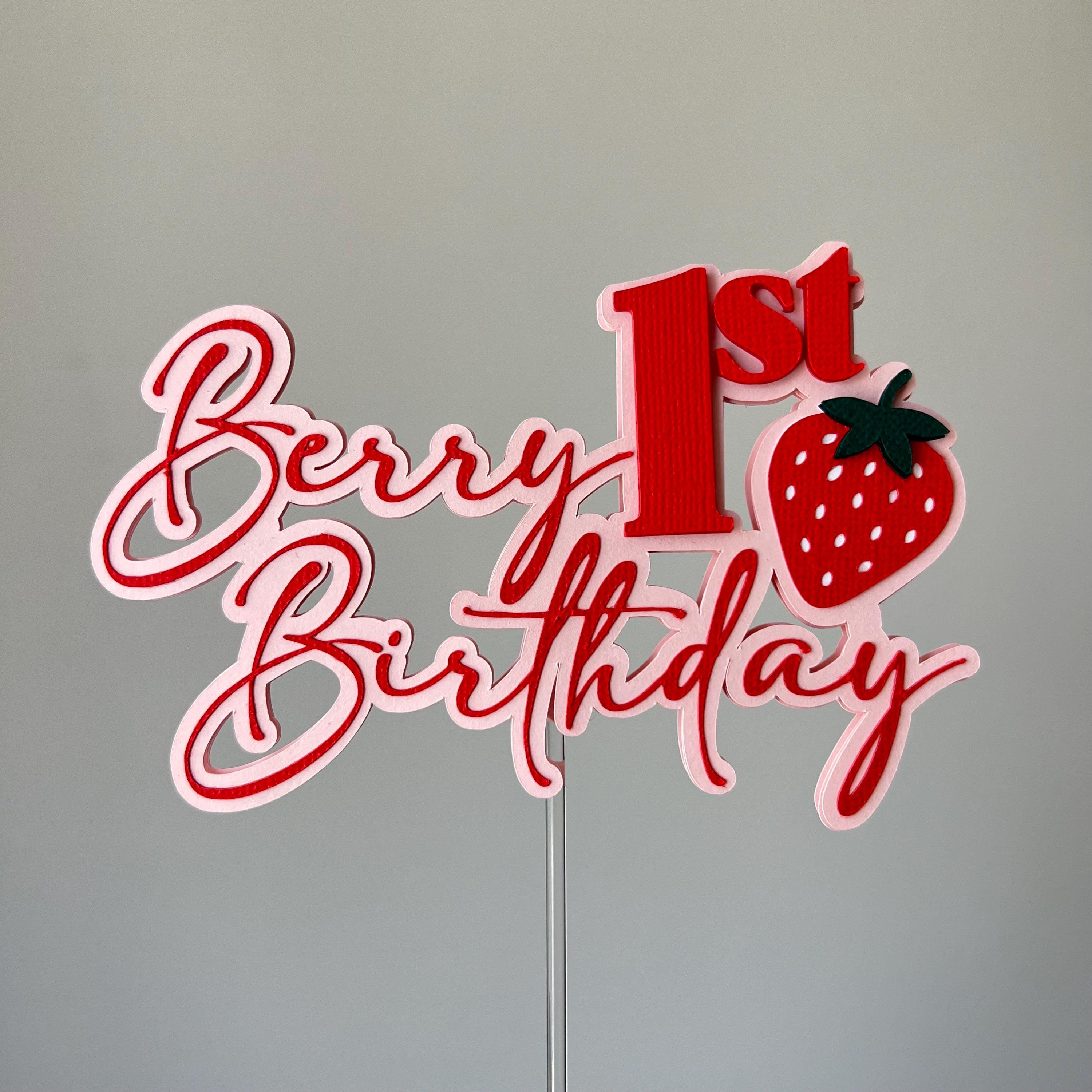 First Strawberry Cake Topper: Berry Sweet One Party Decor - Etsy