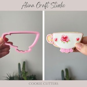 Tea Cup Cookie Cutter, Tea Party Themed Cookie 3D Printed Cutters, Fondant Cutters, Polymer Clay Cutters